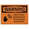 Signmission OSHA WARNING Sign, Pinch Point Never Reach Into, 18in X 12in Aluminum, 12" W, 18" L, Landscape OS-WS-A-1218-L-12315 - alternate 1